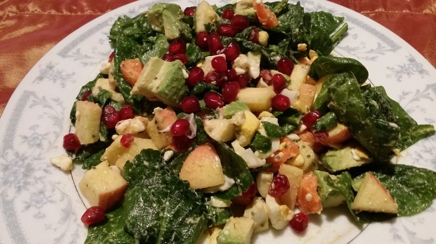 Spinach Egg Salad with&nbsp;Pomegranate